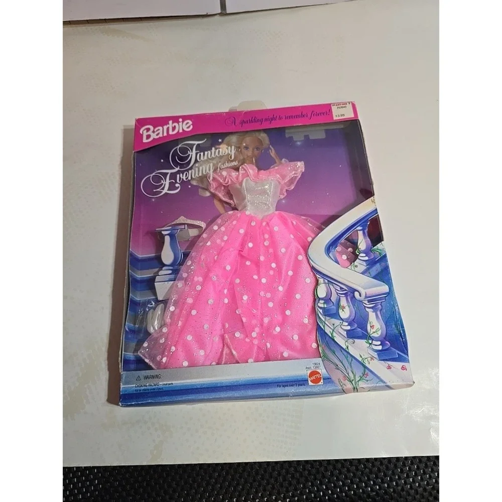 Barbie Fantasy Evening Fashions Pink Polka Dot Gown Outfit 13024 - Picture 3 of 6